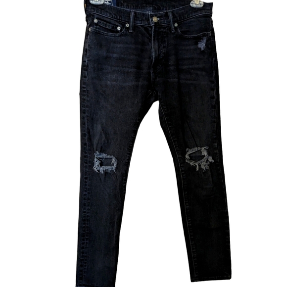 Abercrombie & Fitch Denim - Abercrombie & Fitch Felix Super Slim Stretch Distressed Black Jeans. Sz. W30/30L